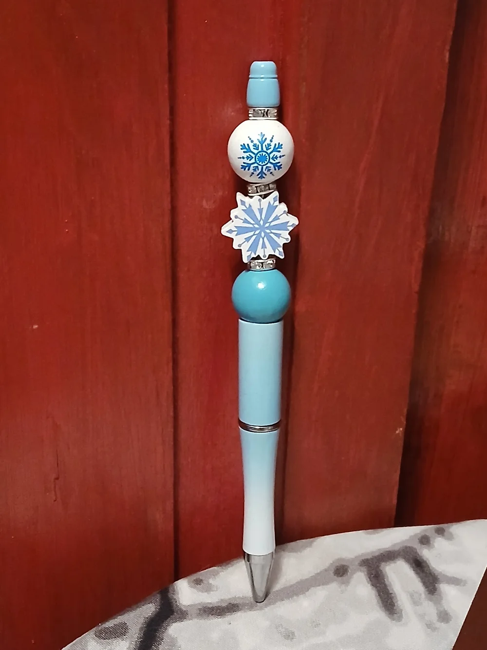 Blue Snowflake Handmade Decorative Pen